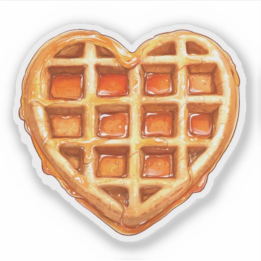Sticker gaufre en forme de coeur (Devant)