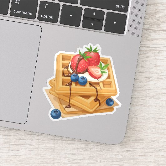 Sticker gaufres hachées au pois avec bruine au chocolat (Détail)