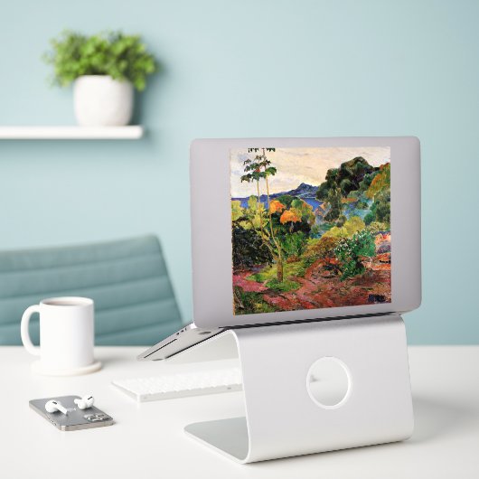 Sticker Gauguin - Paysage Martinique (Ordinateur portable sur le bureau)
