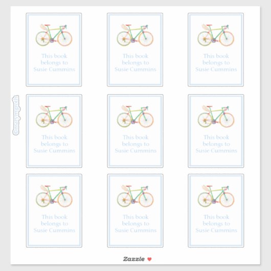 Sticker Gaurdian Vélo avec bordure bleue Plaque d'enregist (Feuille)