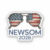 Sticker Gavin Newsom 2028 Pour Lunettes de soleil Présiden (Recto)