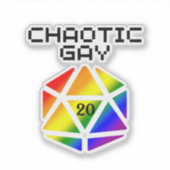 Sticker Gay D20 chaotique - LGBTQ+ Pride MDN (Devant)