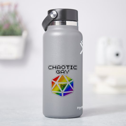 Sticker Gay D20 chaotique - LGBTQ+ Pride MDN (HydroFlask)