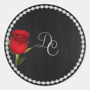 Sticker Gay Elegant Noir et Argent avec Rose