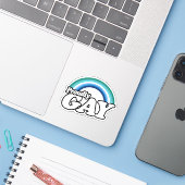 Sticker Gay masculin et fier (Ordinateur portable avec iPhone)