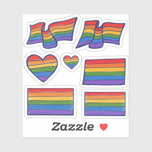 Sticker Gay pride Arc-en-ciel (Feuille)