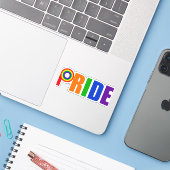 Sticker Gay pride cool (Ordinateur portable avec iPhone)