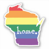 Sticker Gay pride du Wisconsin | Carte de la maison (Devant)
