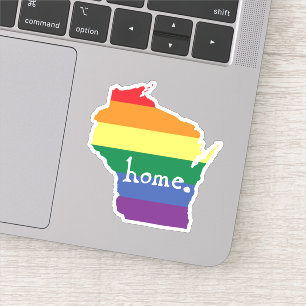 Sticker Gay pride du Wisconsin   Carte de la maison