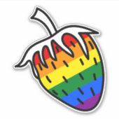Sticker Gay pride | fraise arc-en-ciel (Devant)