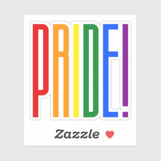 Sticker Gay pride LGBT Rainbow Flag Texte LGBTQ Support (Feuille)