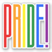 Sticker Gay pride LGBT Rainbow Flag Texte LGBTQ Support (Devant)