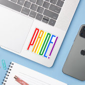 Sticker Gay pride LGBT Rainbow Flag Texte LGBTQ Support (Ordinateur portable avec iPhone)