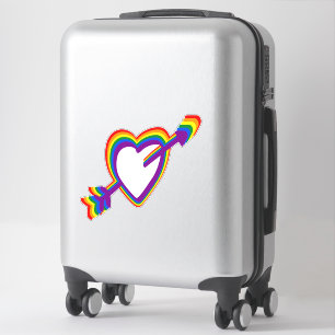 Sticker Gay pride LGBT Rainbow Heart avec Arrow mignon LGB