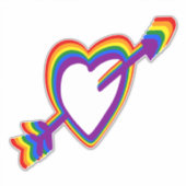 Sticker Gay pride LGBT Rainbow Heart avec Arrow mignon LGB (Devant)
