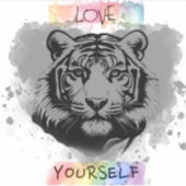 Sticker gay pride Love Yourself Tiger (Devant)