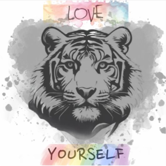 Sticker gay pride Love Yourself Tiger (Devant)