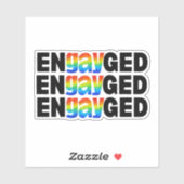 Sticker Gay pride moderne mignon EnGAYging Typographie (Feuille)