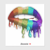 Sticker Gay pride Rainbow Biting Lips (Feuille)