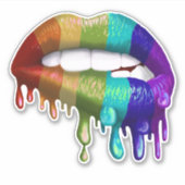 Sticker Gay pride Rainbow Biting Lips (Devant)