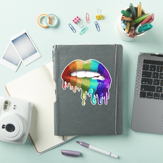 Sticker Gay pride Rainbow Biting Lips (Couverture iPad)