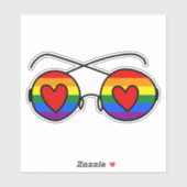 Sticker Gay pride | Rainbow Doodle Heart Lunettes de solei (Feuille)