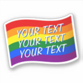 Sticker Gay pride Rainbow Flag texte personnalisé jusqu'à  (Devant)