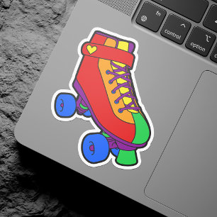Sticker Gay pride Retro Rainbow Roller Skate