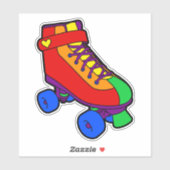 Sticker Gay pride Retro Rainbow Roller Skate (Feuille)
