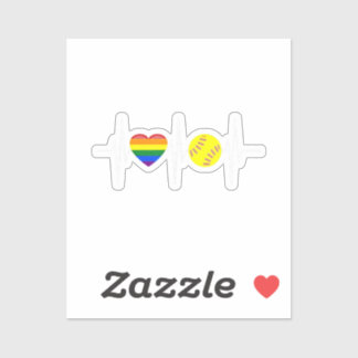 Sticker Gay Softball Shirt Softball Player Gay Pride LGBTQ