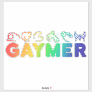 Sticker Gaymer   Rainbow Ombre Funny Gay pride
