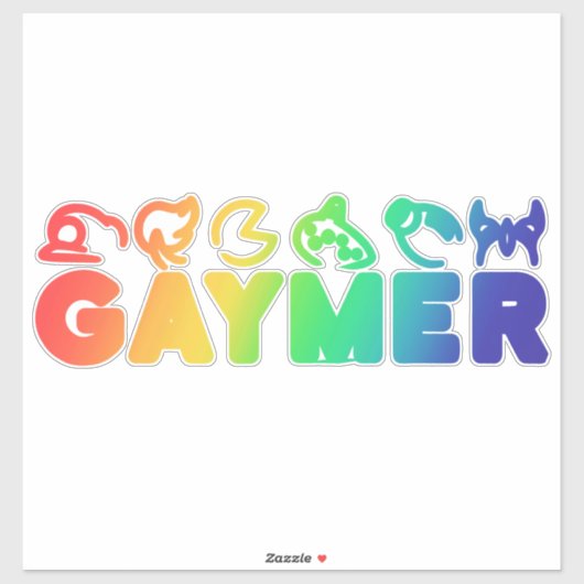 Sticker Gaymer | Rainbow Ombre Funny Gay pride (Feuille)