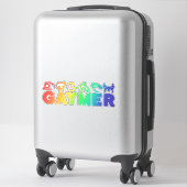 Sticker Gaymer | Rainbow Ombre Funny Gay pride (Sur valise)