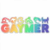 Sticker Gaymer | Rainbow Ombre Funny Gay pride (Devant)