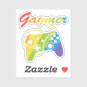 Sticker Gaymer | Rainbow Video Game Controller | Jeux (Feuille)