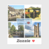 Sticker GB Cotswolds, Castle Combe, panorama de Field, (Feuille)