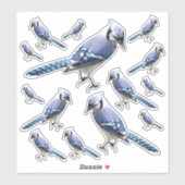 Sticker Geai bleu (Feuille)