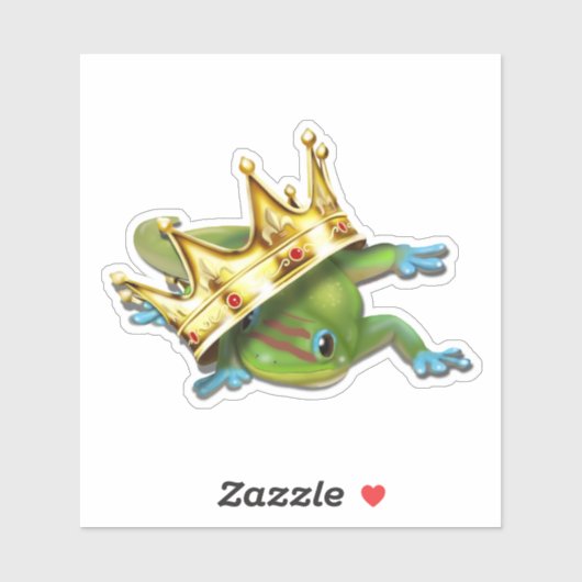 Sticker Gecko avec couronne (Feuille)