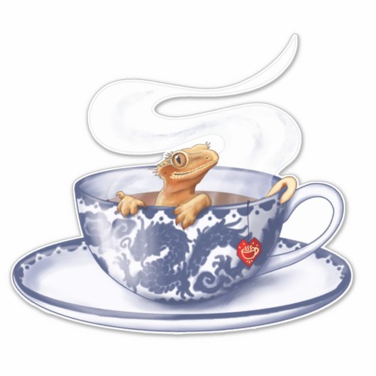 Sticker Gecko Crested Teacup (Devant)