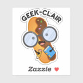 Sticker Geek-clair Funny Eclair Pun (Feuille)