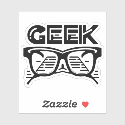 Sticker geek cool (Feuille)