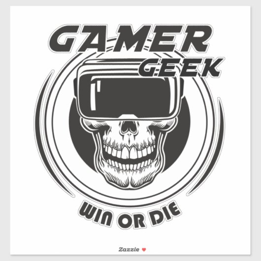 Sticker Geek gamer (Feuille)