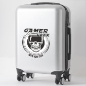 Sticker Geek gamer (Sur valise)