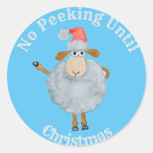 Sticker Geen gluren tot Kerstmis Schaap