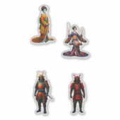 Sticker geisha and samurai (Devant)