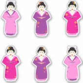Sticker Geisha dans la robe traditionnelle Kimonos (Devant)