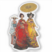 Sticker Geishas En Kimonos (Devant)