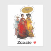 Sticker Geishas En Kimonos (Feuille)