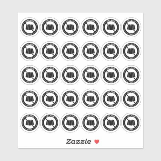 Sticker Gelatin Free Wedding Place Card Mini Food Allergy (Feuille)