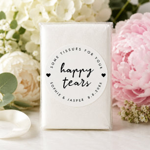 Sticker Gelukkige Tranen Trouwfavor Tissue Label